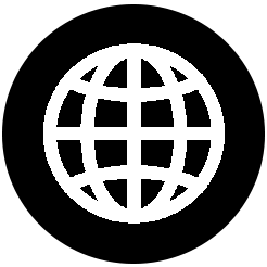Icon: Globus mit Raster.
