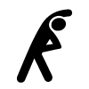 Piktogramm einer Person beim Stretching.