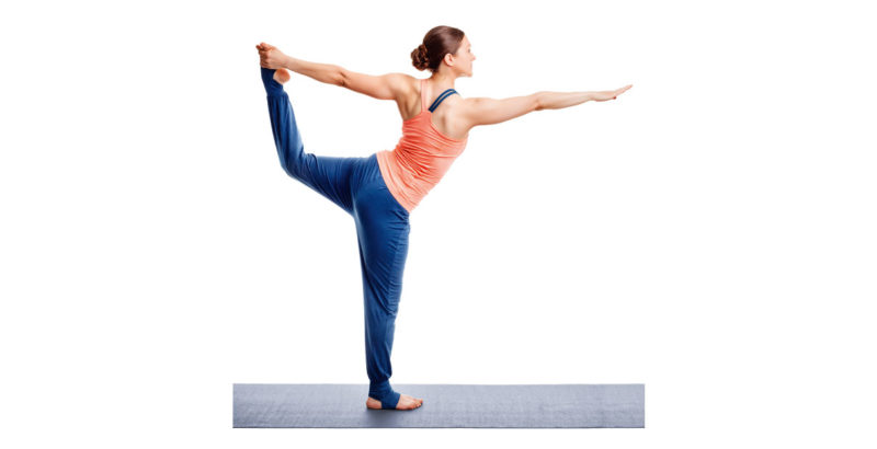 Frau in Yogaübung: Tänzer.